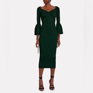 SELF-PORTRAIT Off-The-Shoulder Knit Midi Dress